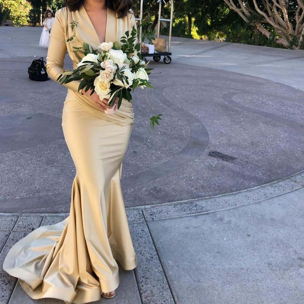 Women's Gold and Cream Dress